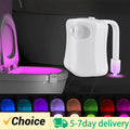 8-Color Motion Sensor Toilet Night Light – Smart LED Bathroom Light