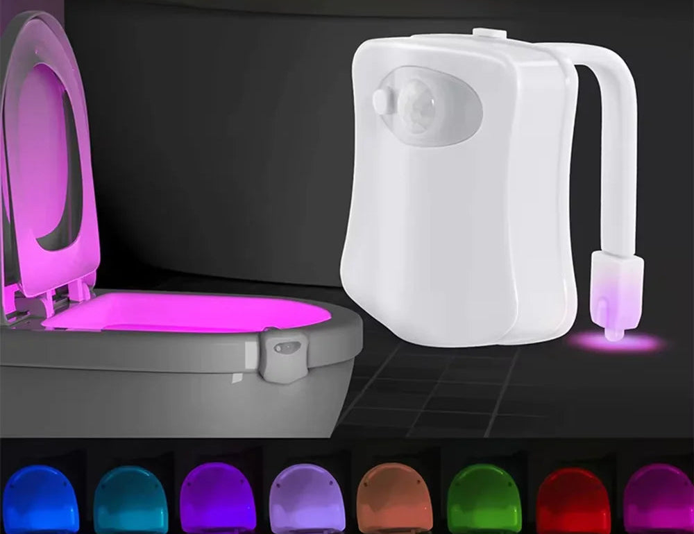 8-Color Motion Sensor Toilet Night Light – Smart LED Bathroom Light