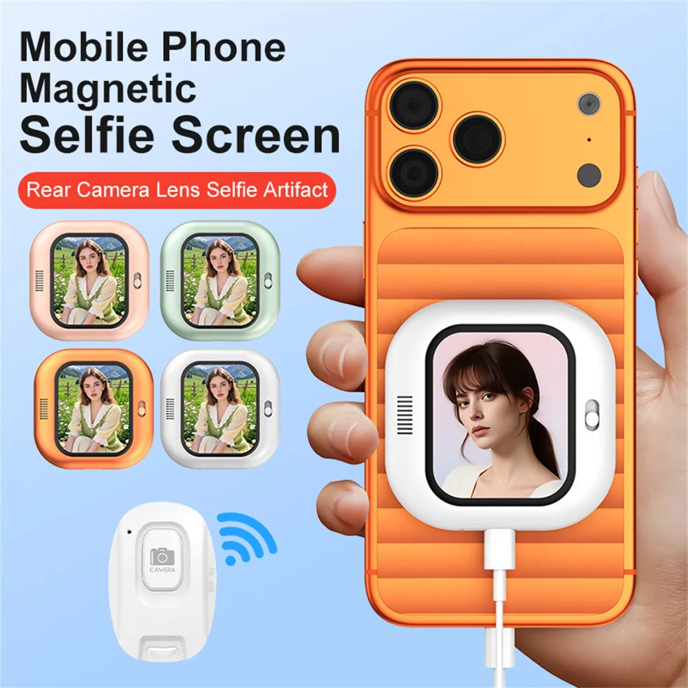 Magnetic Selfie Phone Screen – Bluetooth Vlogging Monitor