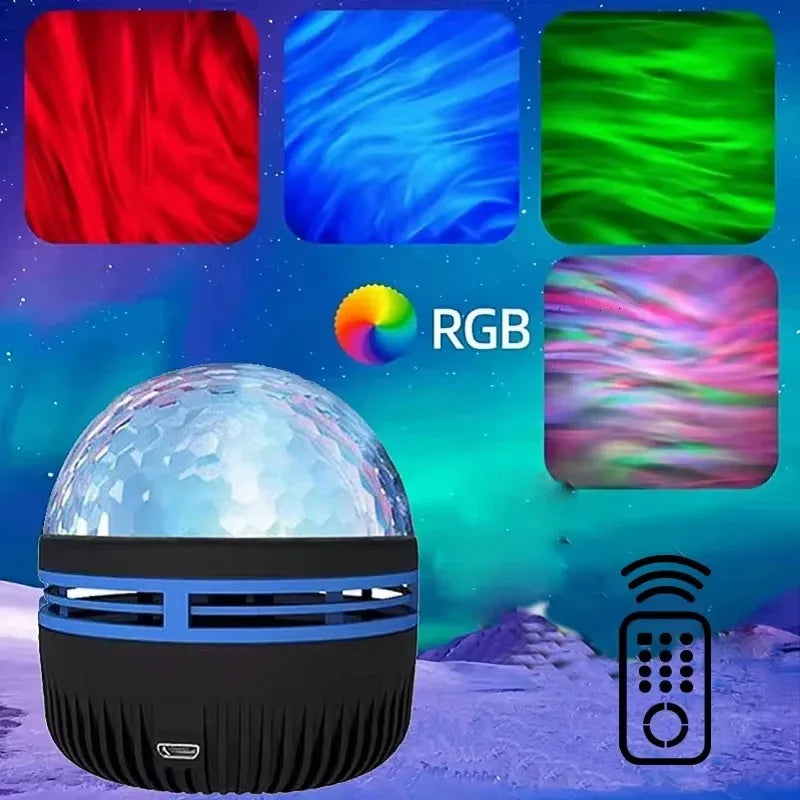 Northern Lights Galaxy Projector – LED Aurora Night Light